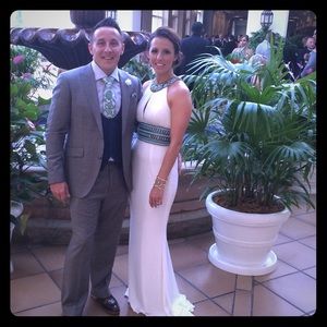 Sherri Hill White Beaded Gown